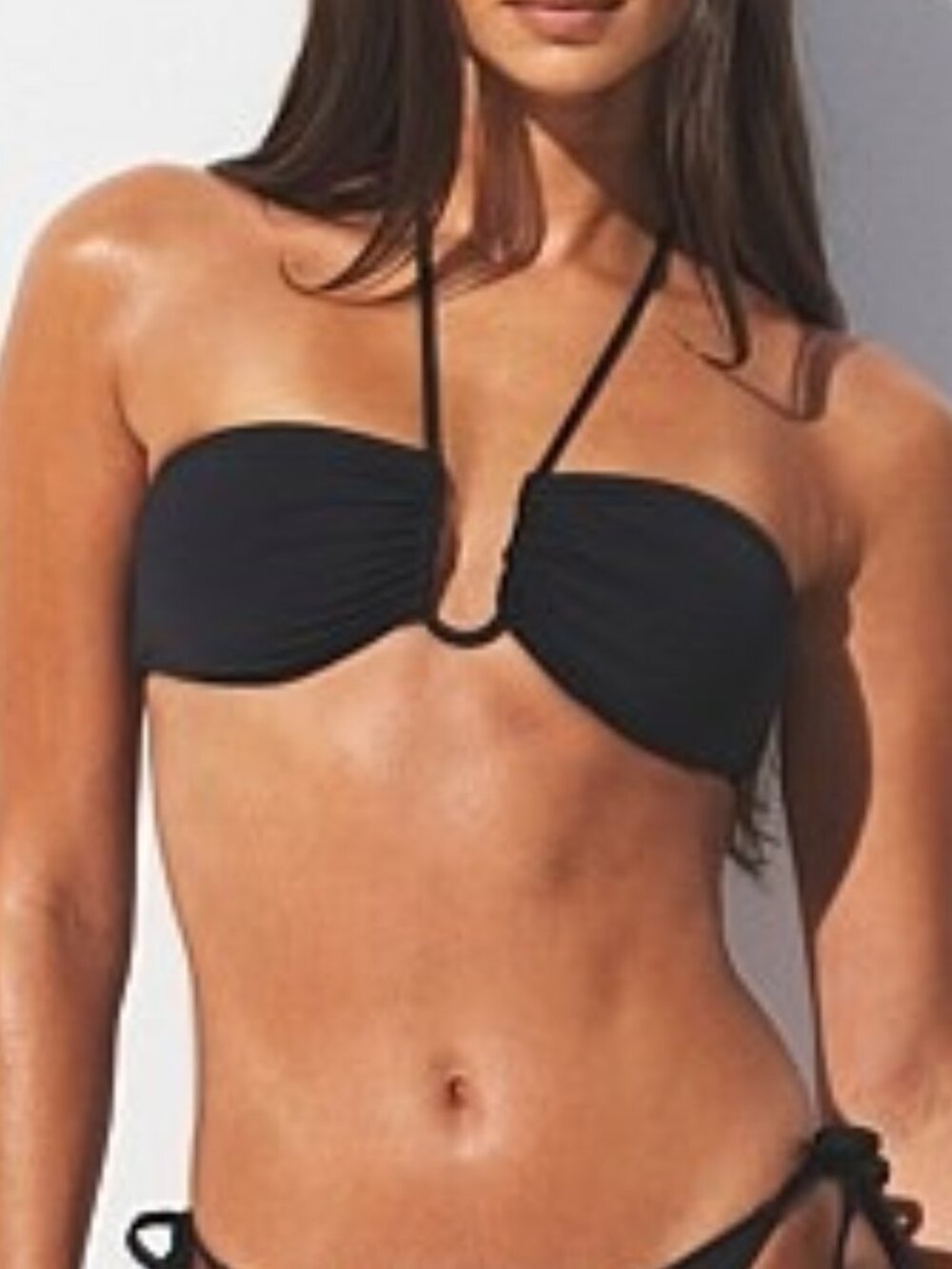 🖤 SKIMS Signature Swim U Wire Halter Top | Onyx | M | NWT 🏷️
